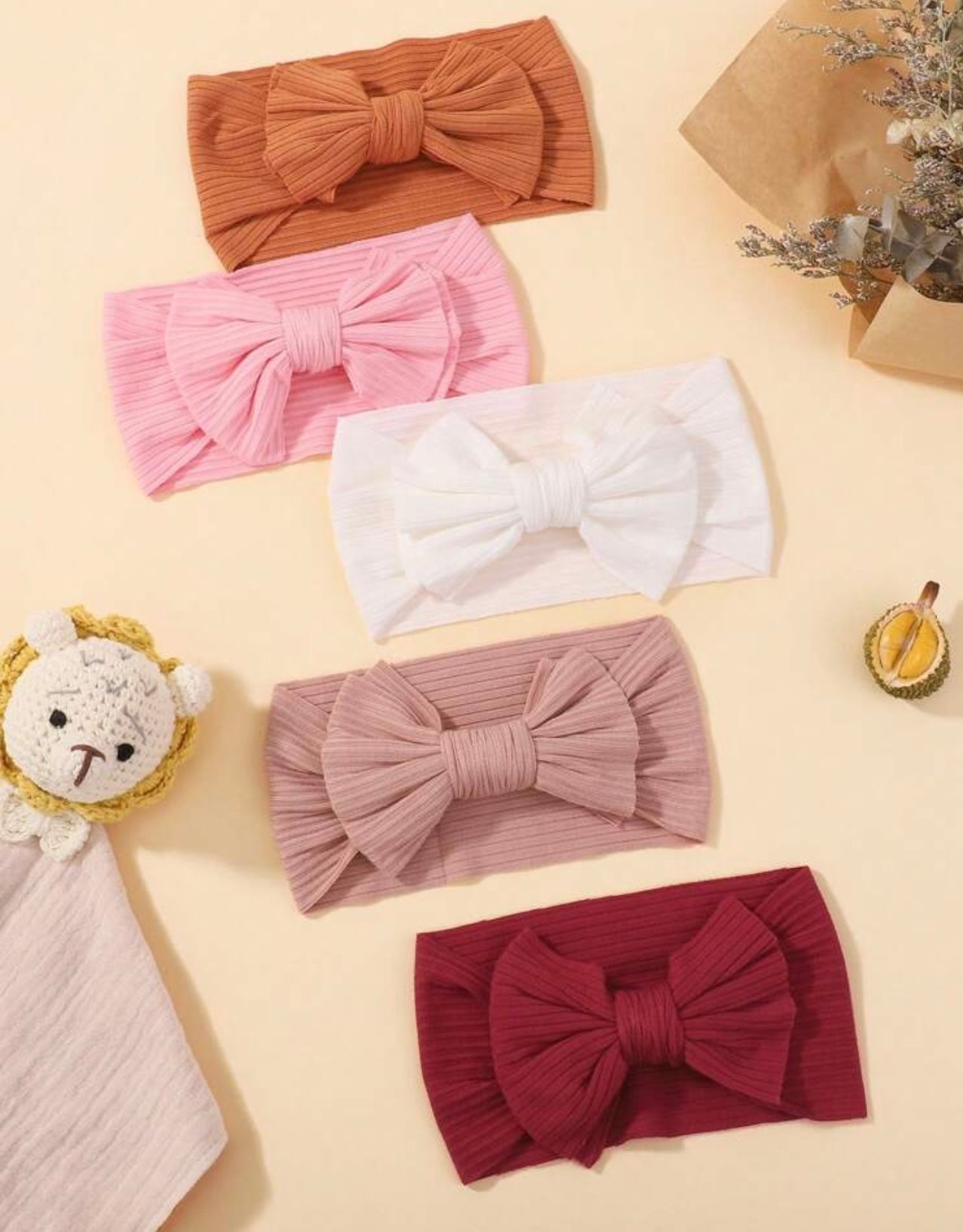 Solid Bow Soft Headband