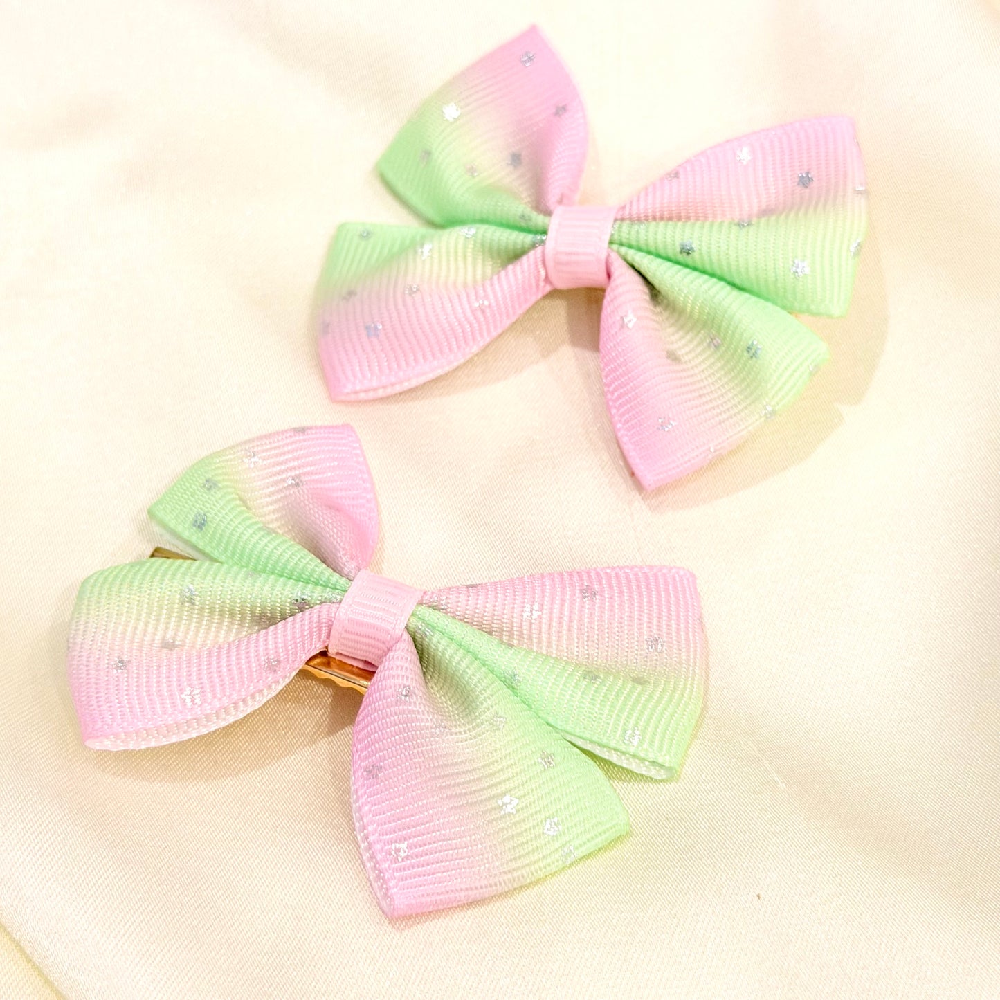 Pink & Green theme Hairclips
