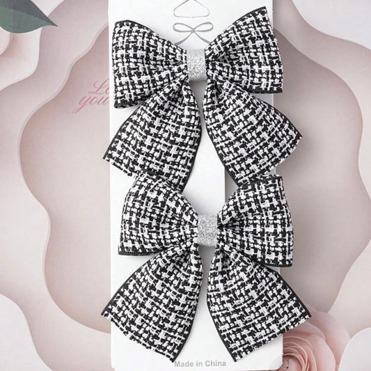 Checkered Plaid Bow Decor hairclip