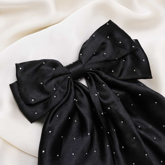 Black beaded Premium Silk long Bow