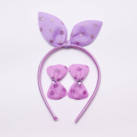Purple Bow 3 Piece set