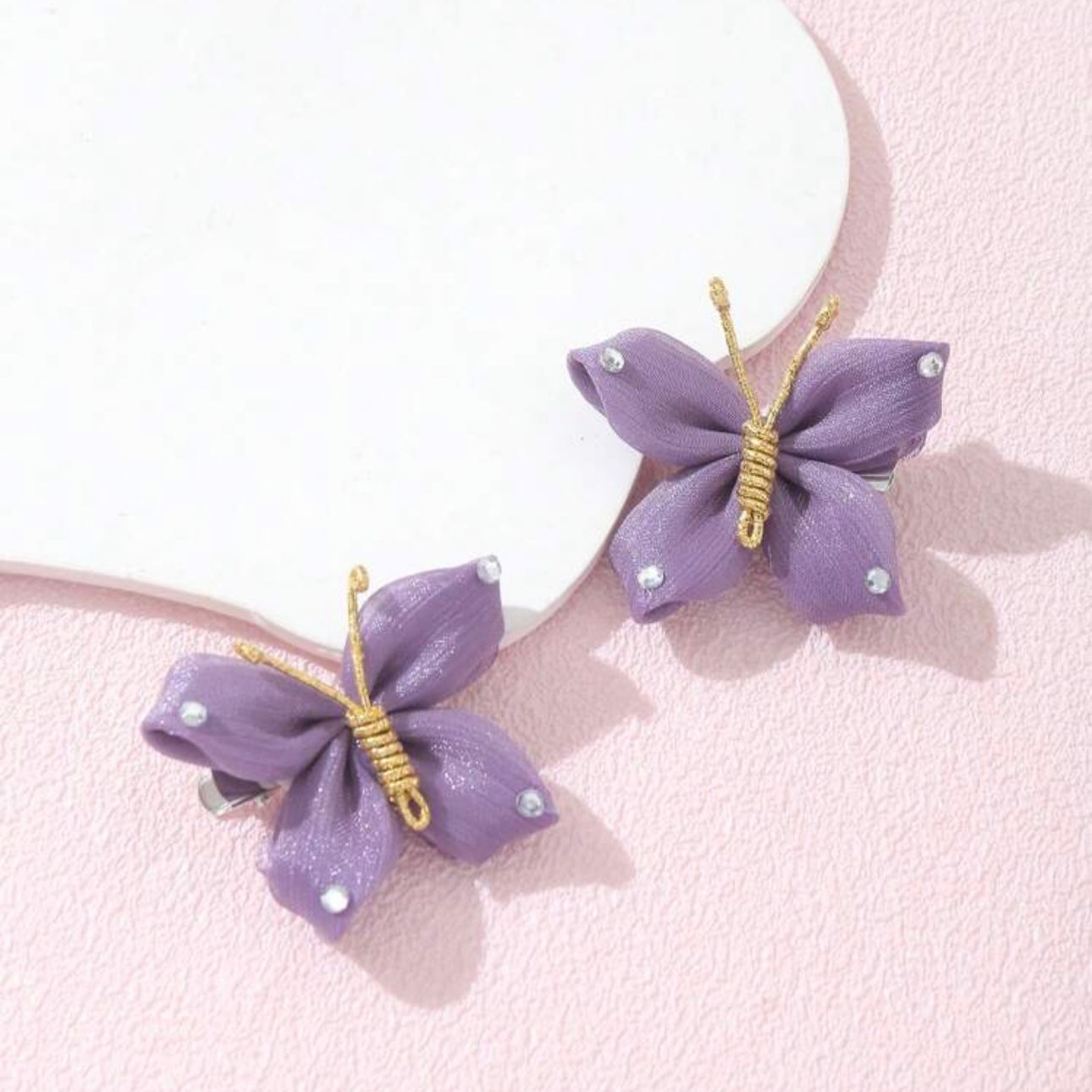 Purple & Gold Butterfly Hairclip