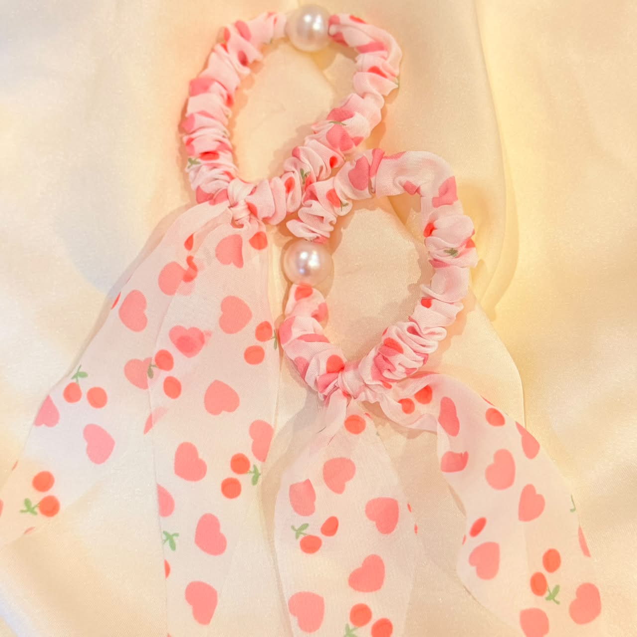Pink Heart Hair Tie