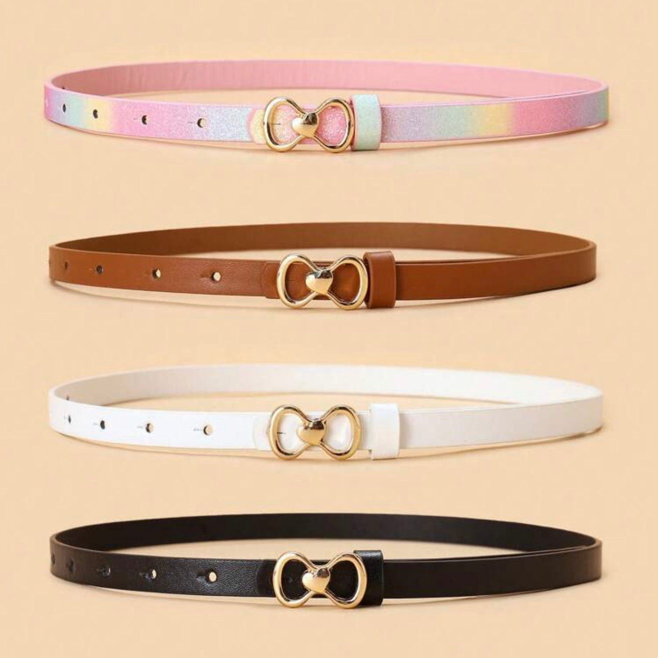 Love Heart Buckle Girls Belt