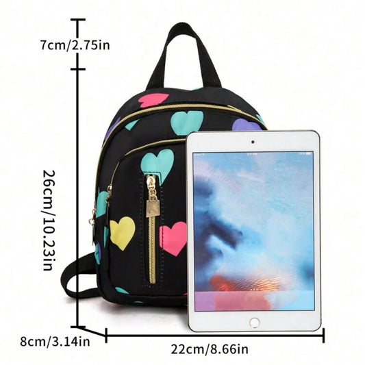 Black heart multicolour bagpack