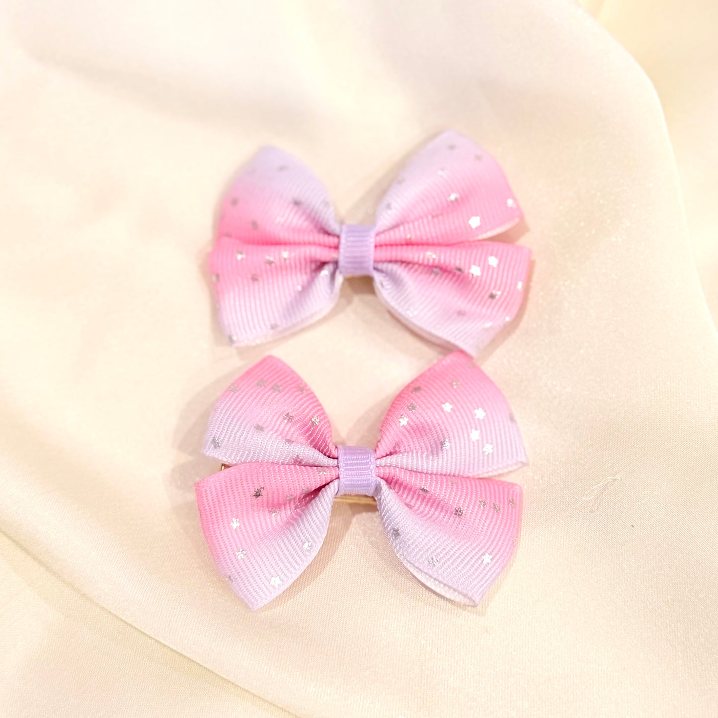 Pink double shade Hairclips