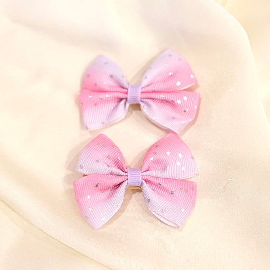 Pink double shade Hairclips