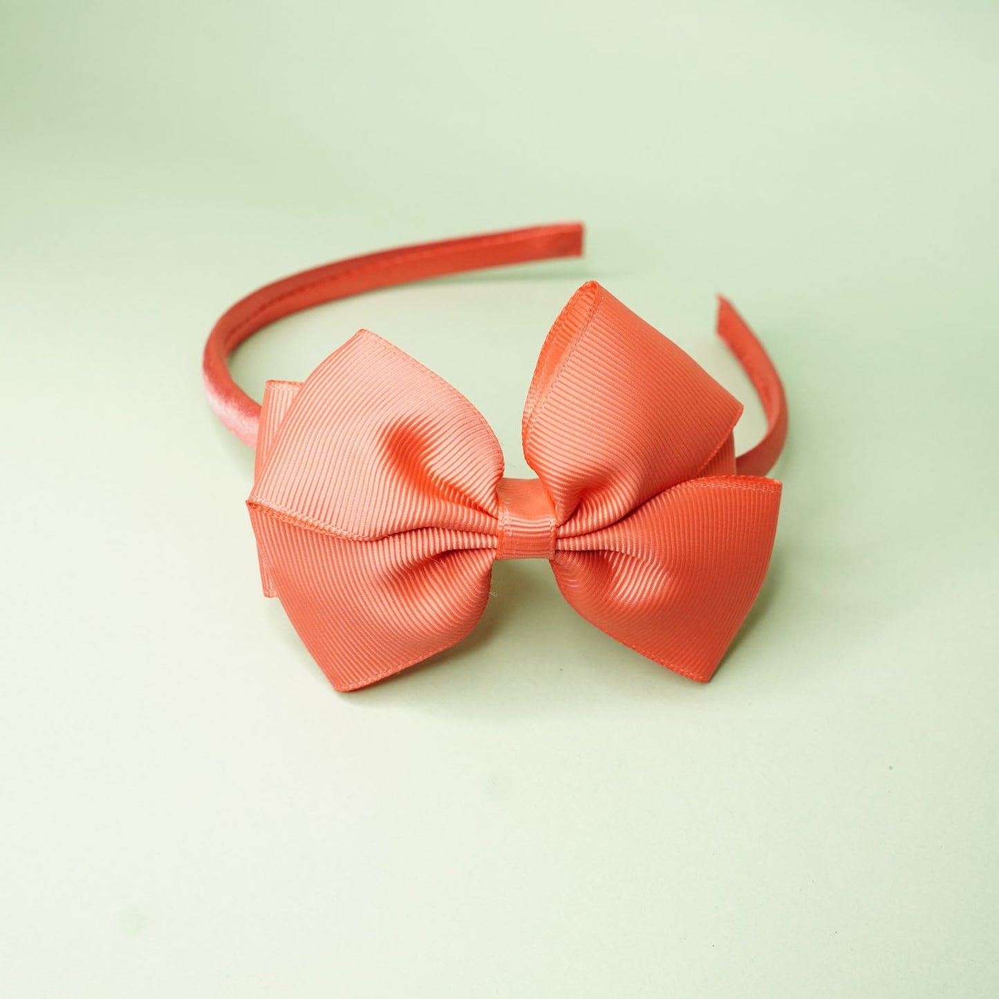 Peach bow headband