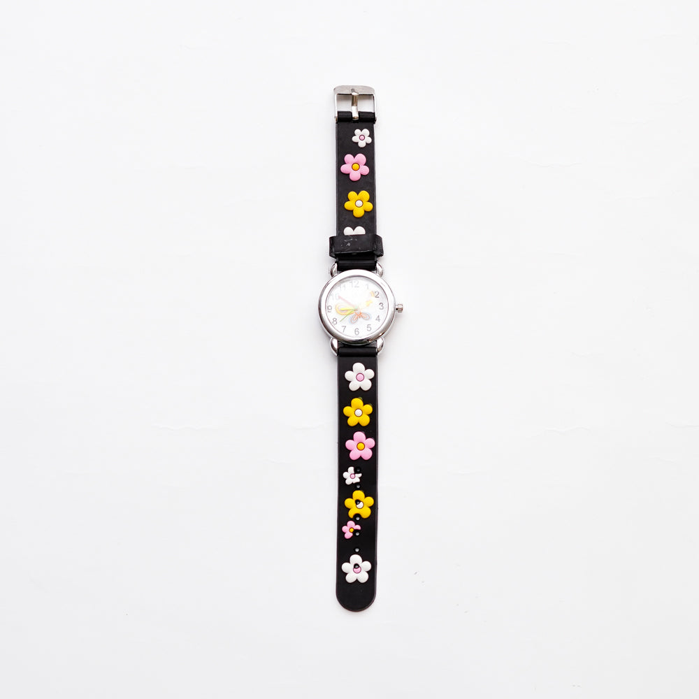 Girls Floral black Watch