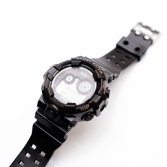 Black Strap Sports watch