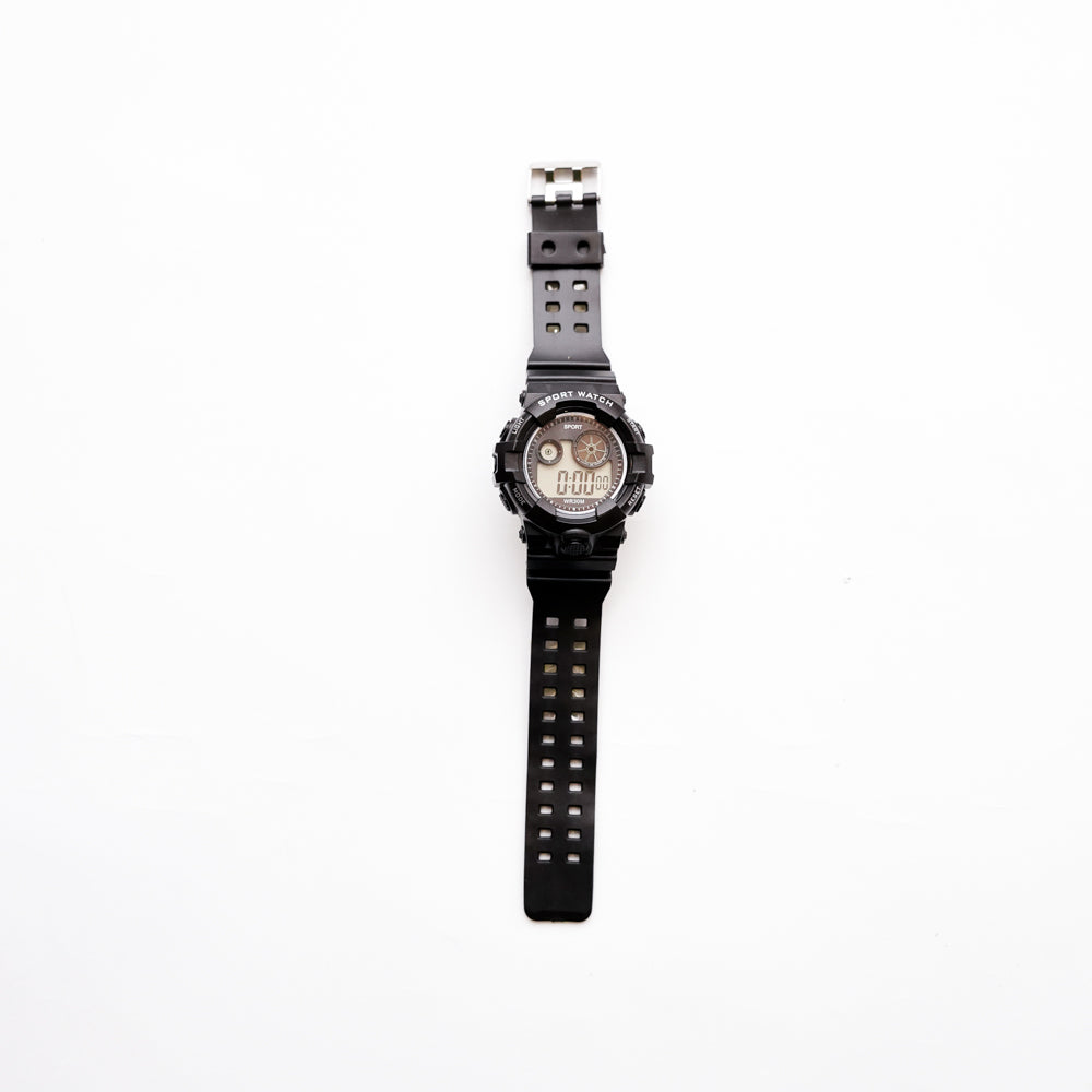Black Strap Sports watch