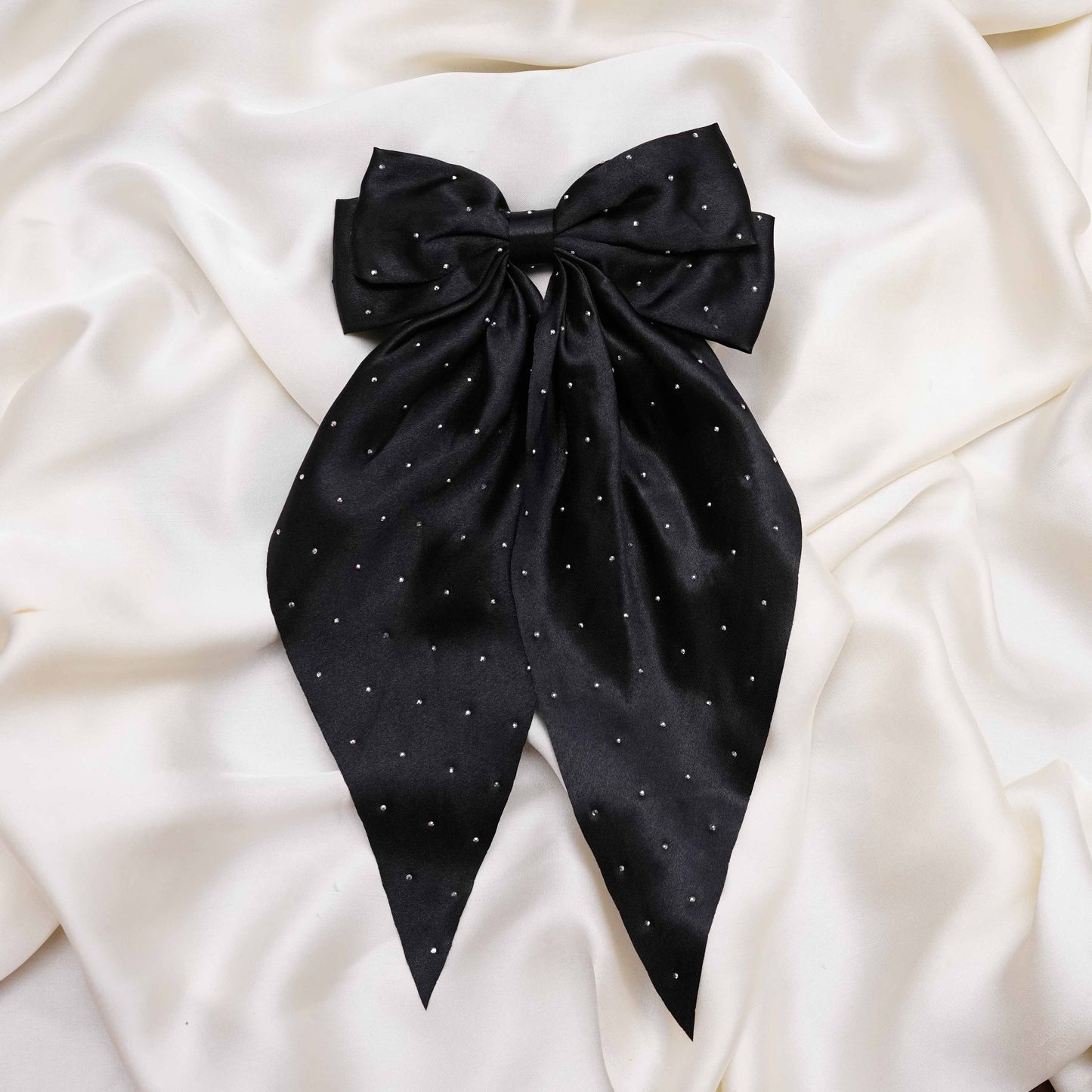 Black beaded Premium Silk long Bow