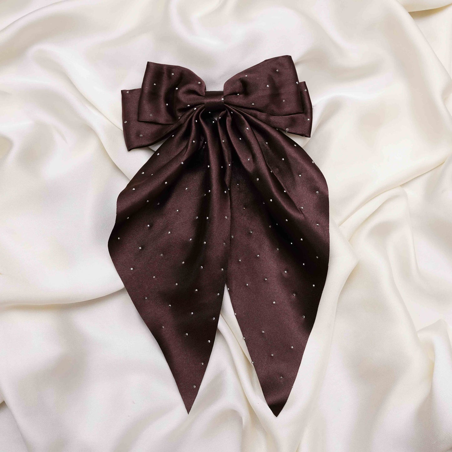 Brown beaded Premium Silk long Bow