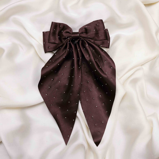 Brown beaded Premium Silk long Bow
