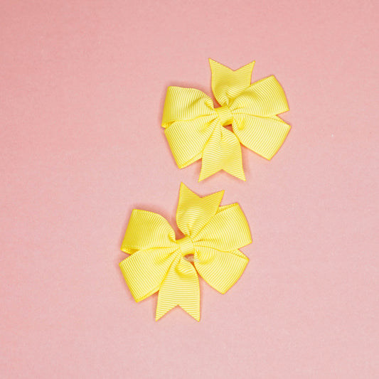 Yellow Solid bow hairclip