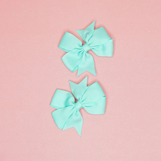 Aqua Solid bow hairclip