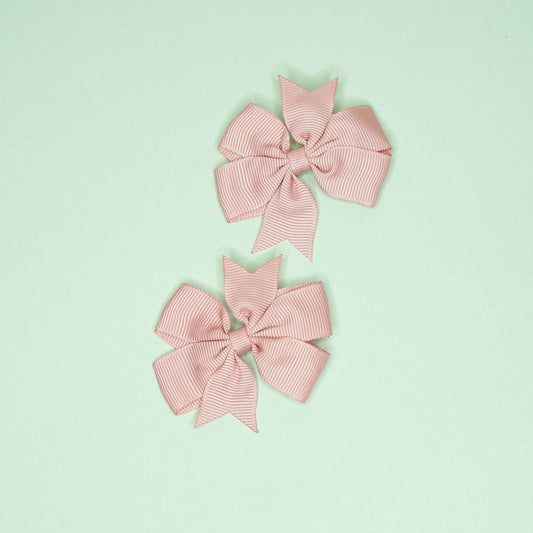 Tea-pink Solid bow hairclip