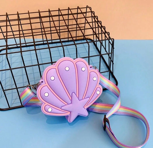 Purple seashell popup bag