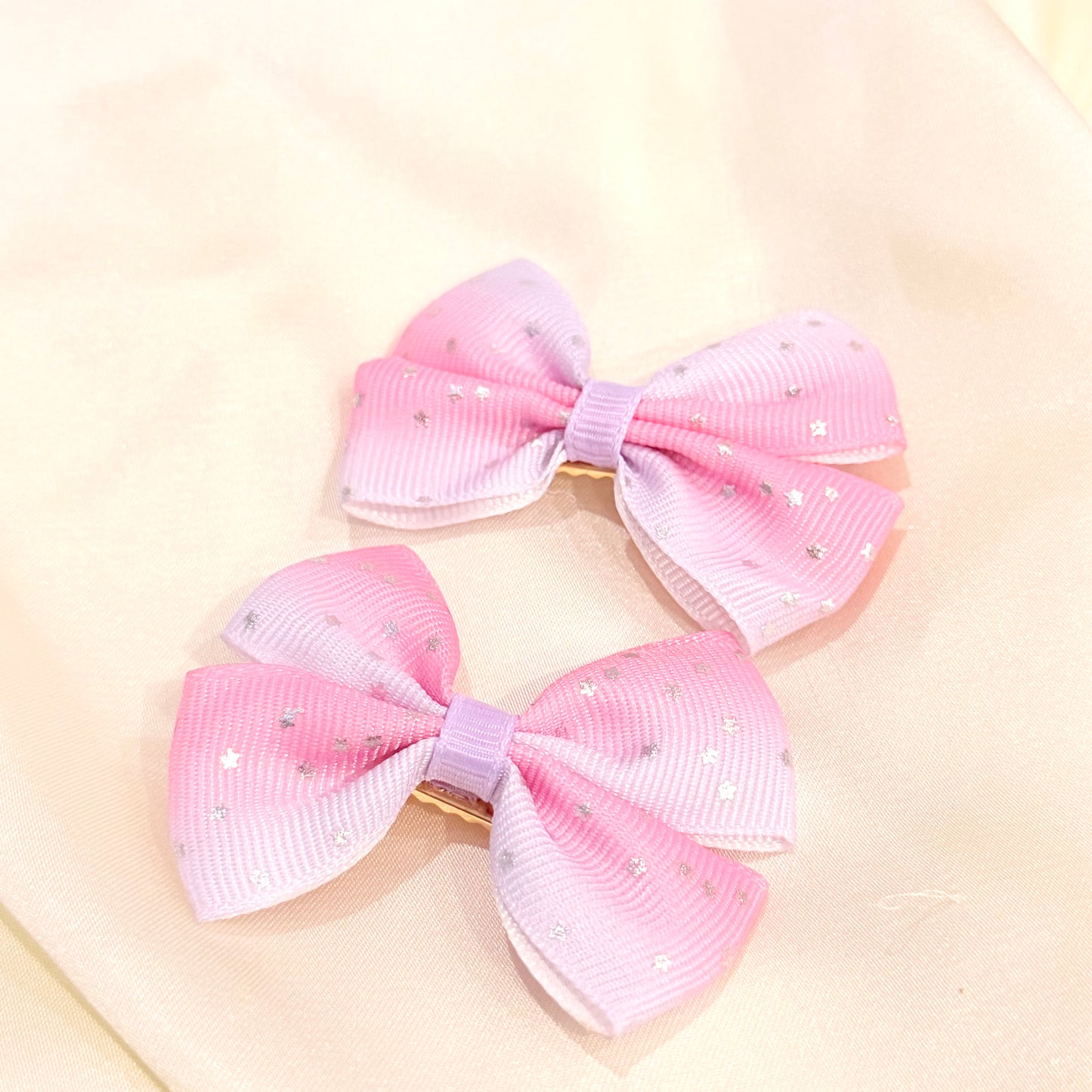 Pink double shade Hairclips