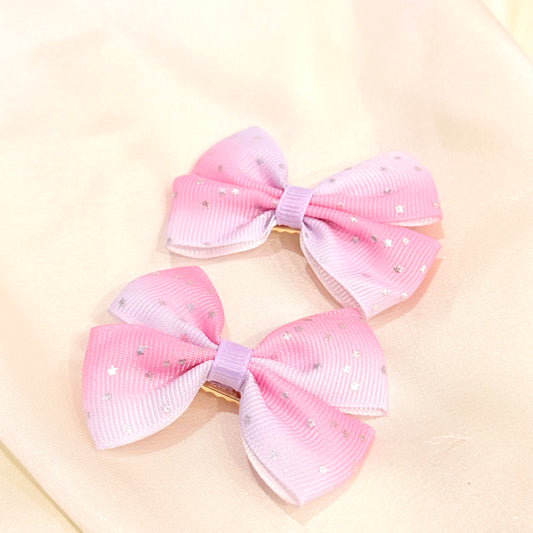 Pink double shade Hairclips