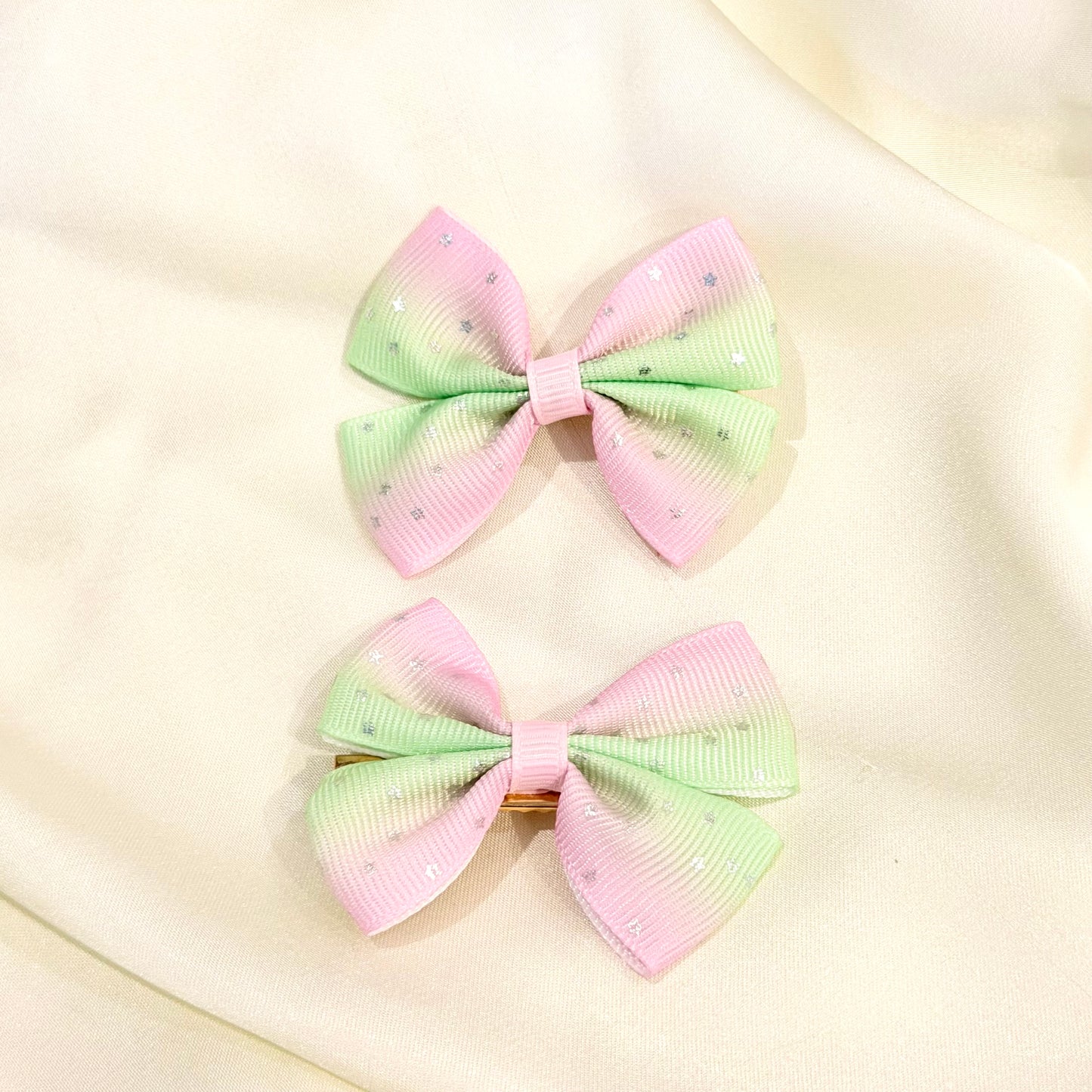 Pink & Green theme Hairclips