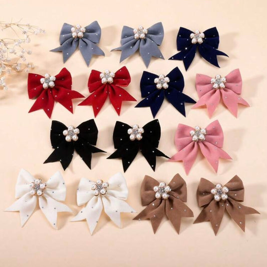Premium Pearl rhinestone Bow Hairclip