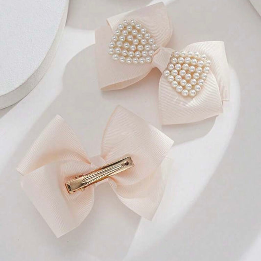 Premium Beige Pearl Hairclip