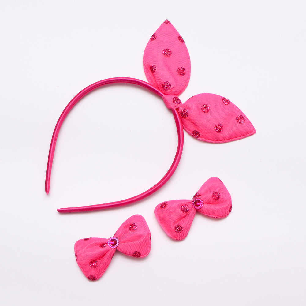 Dark Pink Bow 3 Piece set