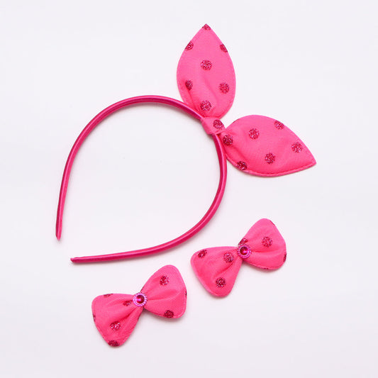 Dark Pink Bow 3 Piece set