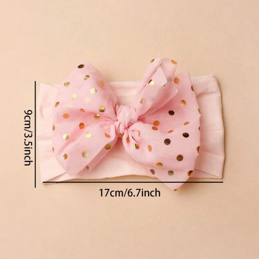 Net Gold Sequence Soft Bow Headbands
