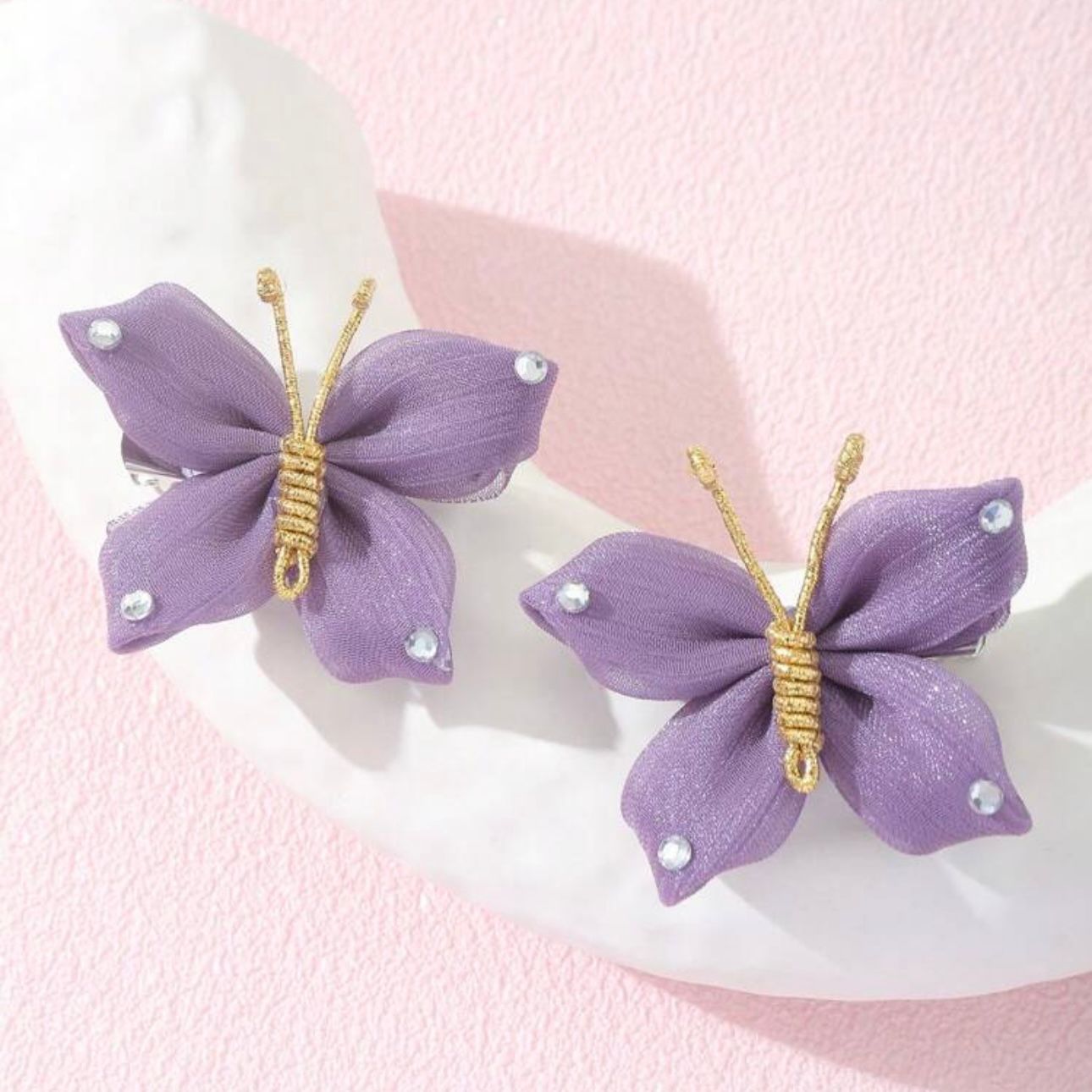 Purple & Gold Butterfly Hairclip