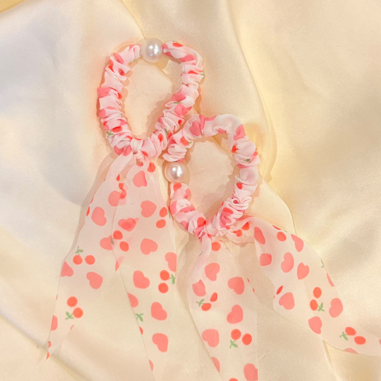 Pink Heart Hair Tie