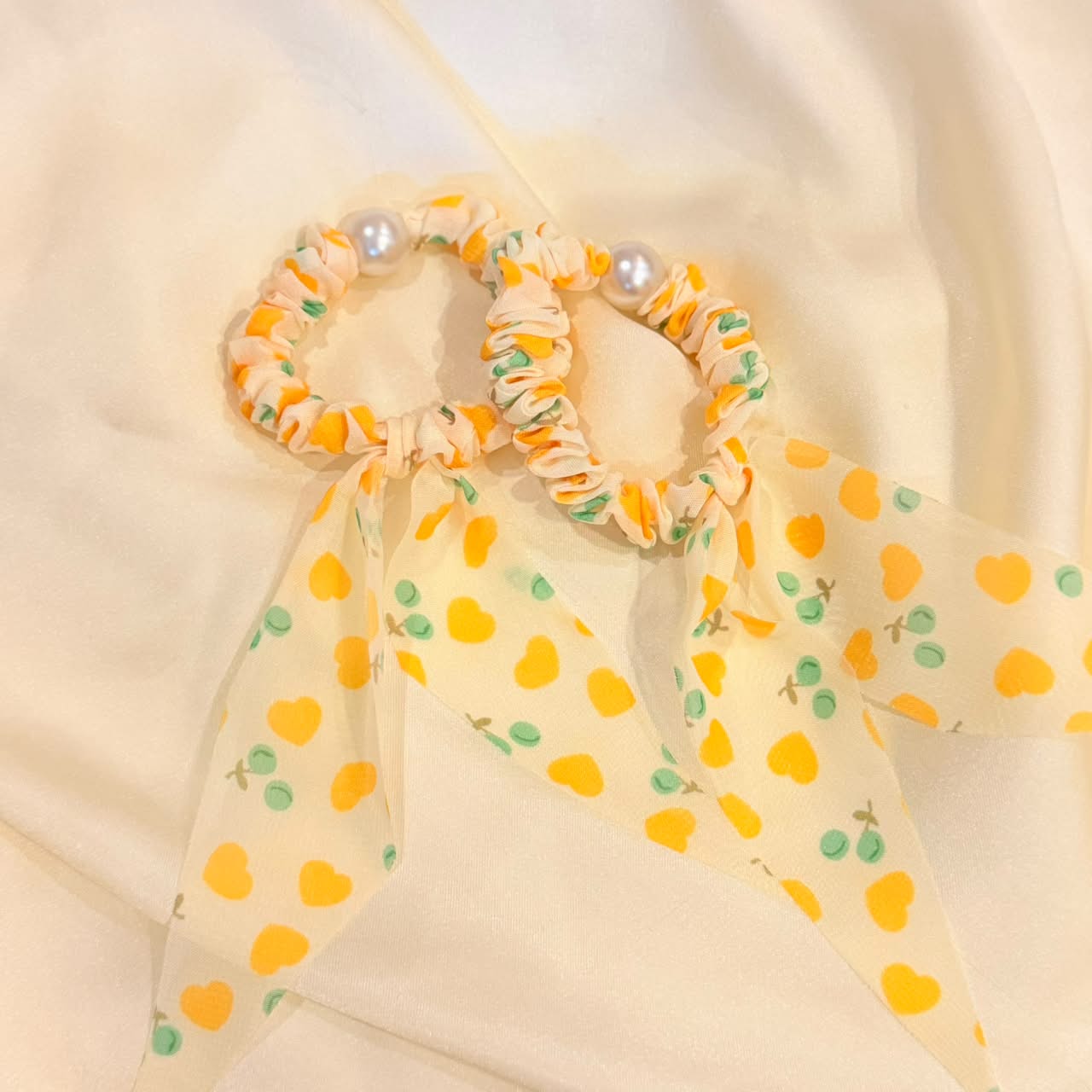 Yellow Heart Hair Tie