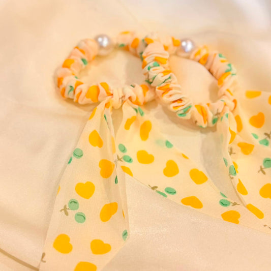 Yellow Heart Hair Tie