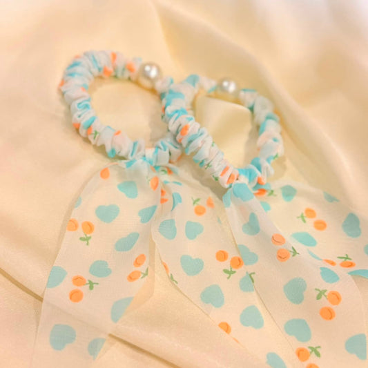 Aqua Heart Hair Tie