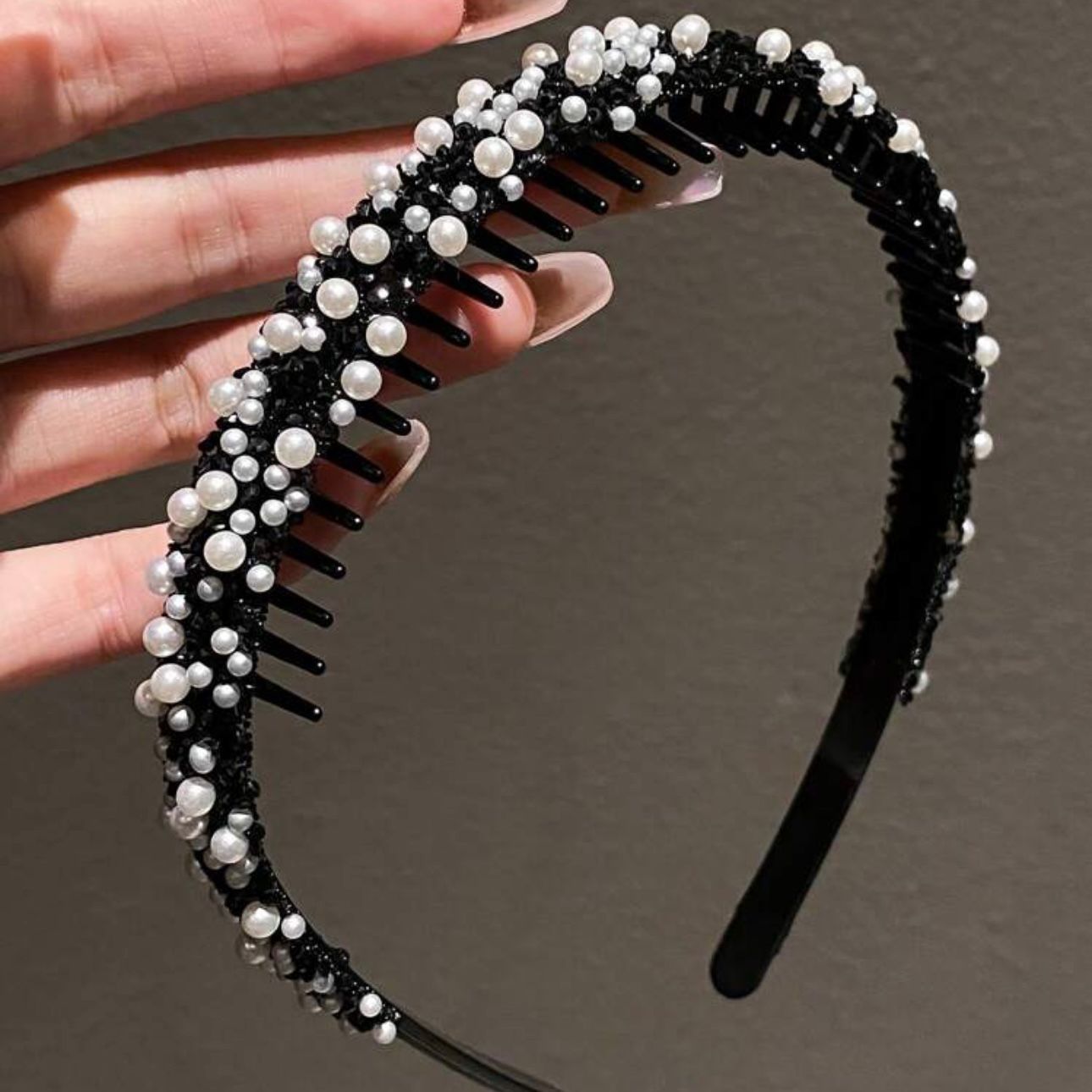 Premium rhinestone pearl headband